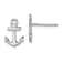 Rhodium Over Sterling Silver Polished Mini Anchor Post Earrings