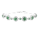 Green Lab Created Emerald and Lab Created White Sapphire Halo Rhodium
Over Sterling Silver Bracelet