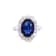 3.73 Ctw Blue Sapphire and 1.16 Ctw White Diamond Ring in 14K WG