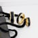 GASTON Gold Plated Tungsten Polished Beveled Ring with Brushed Black
Center 8mm