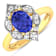 1.29ctw Violet Tanzanite and Diamond 14K Yellow Gold Halo Ring