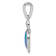 Rhodium Over Sterling Silver Lab Created Blue Opal Turtle Pendant