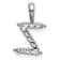 Rhodium Over 14K White Gold Lab Grown Diamond Letter Z Initial Pendant