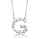 Initial G Mixed Cut CZ Pendant Necklace In Sterling Silver 18 Inch