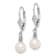 Rhodium Over Sterling Silver Beaded Freshwater Cultured Pearl Leverback
Dangle Earrings