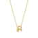 CZ Initial R Tennis Necklace And Pendant Set In 14K Gold Over Brass 4.05ctw