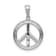 Rhodium Over 14k White Gold Diamond Peace Sign Pendant