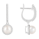6mm Cultured Freshwater Pearl 1/3 ctw Diamond Rhodium Over Sterling
Silver Halo Dangle Earrings