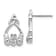 Rhodium Over 14k White Gold Diamond Claddagh Stud Earrings