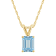 8x6mm Emerald Cut Aquamarine 14k Yellow Gold Pendant With Chain