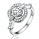 CZ Halo Engagement-Style Ring In Sterling Silver