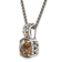 Sterling Silver Antiqued with 14K Accent Smoky Quartz Necklace
