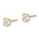14K Yellow Gold 4mm Round Cubic Zirconia Basket Set Stud Earrings