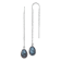Rhodium Over 14K White Gold 7-8mm Black Teardrop Freshwater Cultured
Pearl Threader Earrings