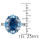 5.38ctwctw London, Swiss and Sky Blue Topaz Halo Ring in Sterling Silver