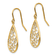 14k Yellow Gold and Rhodium Over 14k Yellow Gold Filigree Textured
Teardrop Dangle Earrings
