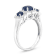 Sapphire and Diamond 14k White Gold 3-Stone Design Ring 1.10ctw