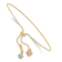 14K Tri-color Diamond-cut Heart Adjustable Bracelet