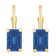 6x4mm Emerald Cut Created Sapphire 10k Yellow Gold Drop Earrings