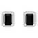 7x5mm Emerald Cut Black Onyx And Created White Sapphire 10k White Gold
Halo Stud Earrings