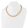 14K Yellow Gold Polished Fancy Diamond-cut Triple Link Necklace