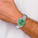 Charles Hubert Stainless Steel Green Dial/Bezel Watch