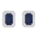 6x4mm Emerald Cut Sapphire 1/5 ctw Diamond Rhodium Over Sterling Silver
Halo Stud Earrings