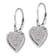 Rhodium Over 14k White Gold Diamond Fancy Heart Dangle Earrings