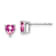 Rhodium Over 14K White Gold Heart Lab Created Pink Sapphire Earrings