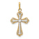 14K Two-tone Gold  Textured Cubic Zirconia Cross Pendant
