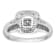 Rhodium Over 14K White Gold Diamond Cluster Engagement Ring 0.67ctw