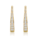 Oblong CZ Pave Hoop Earrings In 14K Gold Over Brass