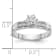 Rhodium Over 14K White Gold AA Quality Trio Engagement Ring 0.13ctw