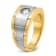 10K Two-tone Yellow and White Gold Men's Polished, Satin and Grooved A
Diamond Ring 0.50ctw