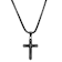 Men's Cross Pendant With Chain In Black Ion-Plated Stainless Steel
