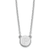 Rhodium Over Sterling Silver Tiny Circle Block Letter P Initial Necklace