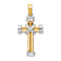 14K Two-tone Gold  Textured Latin Cross Pendant
