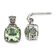 Sterling Silver Antiqued with 14K Accent Prasiolite Earrings