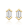 Baguette CZ Bezel-Set Stud Earrings In 14K Gold Over Sterling Silver