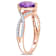 Amethyst and Diamond 14K Rose Gold Infinity Ring 1.7ctw
