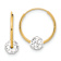 14k Yellow Gold Polished Crystal and Resin Bead Endless Hoop Earrings