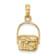 10K Yellow Gold 2D Textured Nantucket Basket Charm