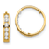 14K Yellow Gold Cubic Zirconia Hinged Hoop Earrings