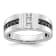 Rhodium Over 10K White Gold Men's Black and White Diamond Ring 1.10ctw