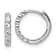 Rhodium Over 14k White Gold 7/16" Diamond-Cut Hinged Hoop Earrings