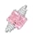 Radiant Cut Pink CZ and Baguette White Cubic Zirconia Sterling Silver Ring