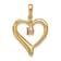 14k Yellow Gold Lab Created Pink Sapphire and Diamond Heart Pendant