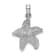 Rhodium Over 14k White Gold Textured Beaded Textured Starfish Pendant