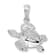 Rhodium Over Sterling Silver Polished Enameled Sea Turtle Pendant