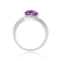 Round Amethyst with White Sapphire Accents Crossover Ring, 1.12ctw